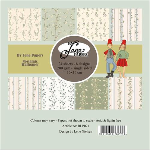 By Lene Nostalgic Wallpaper 24 ark 15x15cm 200g